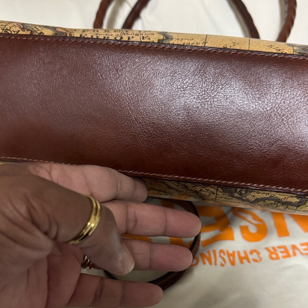 Patricia Nash Map-Print Shoulder Bag in Brown and Tan - Picture 7 of 11